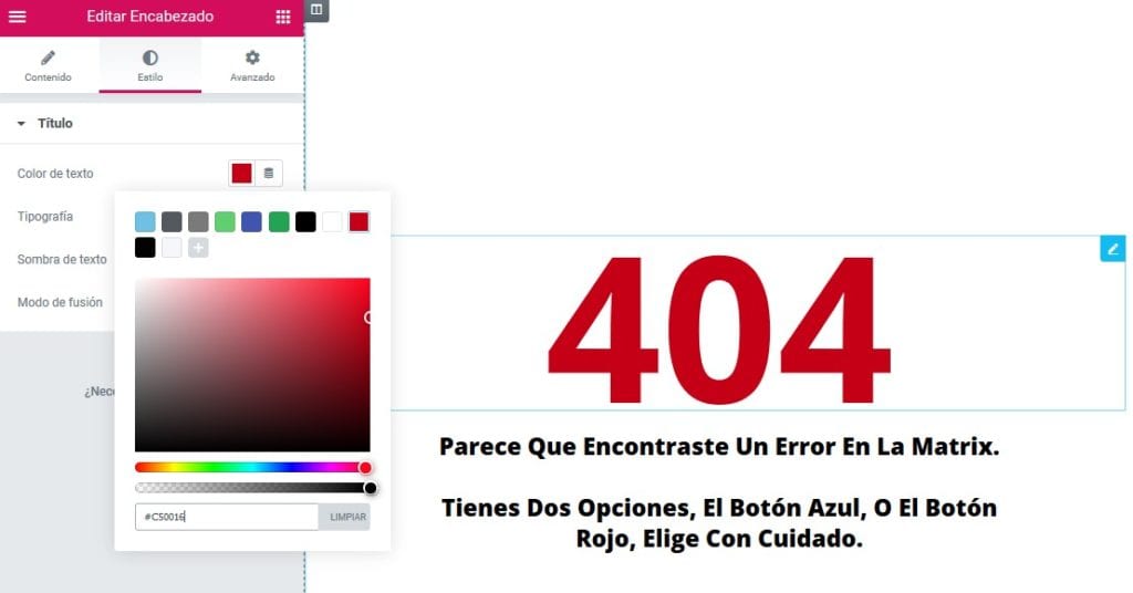 Personalizar tu pagina 404 en WordPress con Elementor
